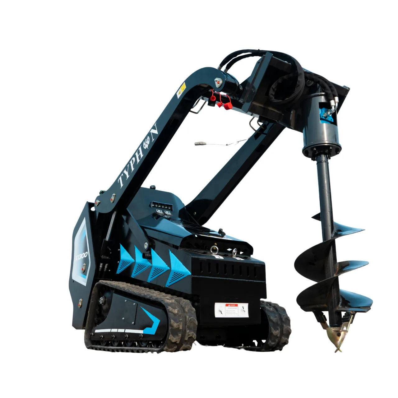 TYPHON STOMP X1300 & STOMP 509 Mini Skid Steer Auger Attachment 200mm Hydraulic View 1