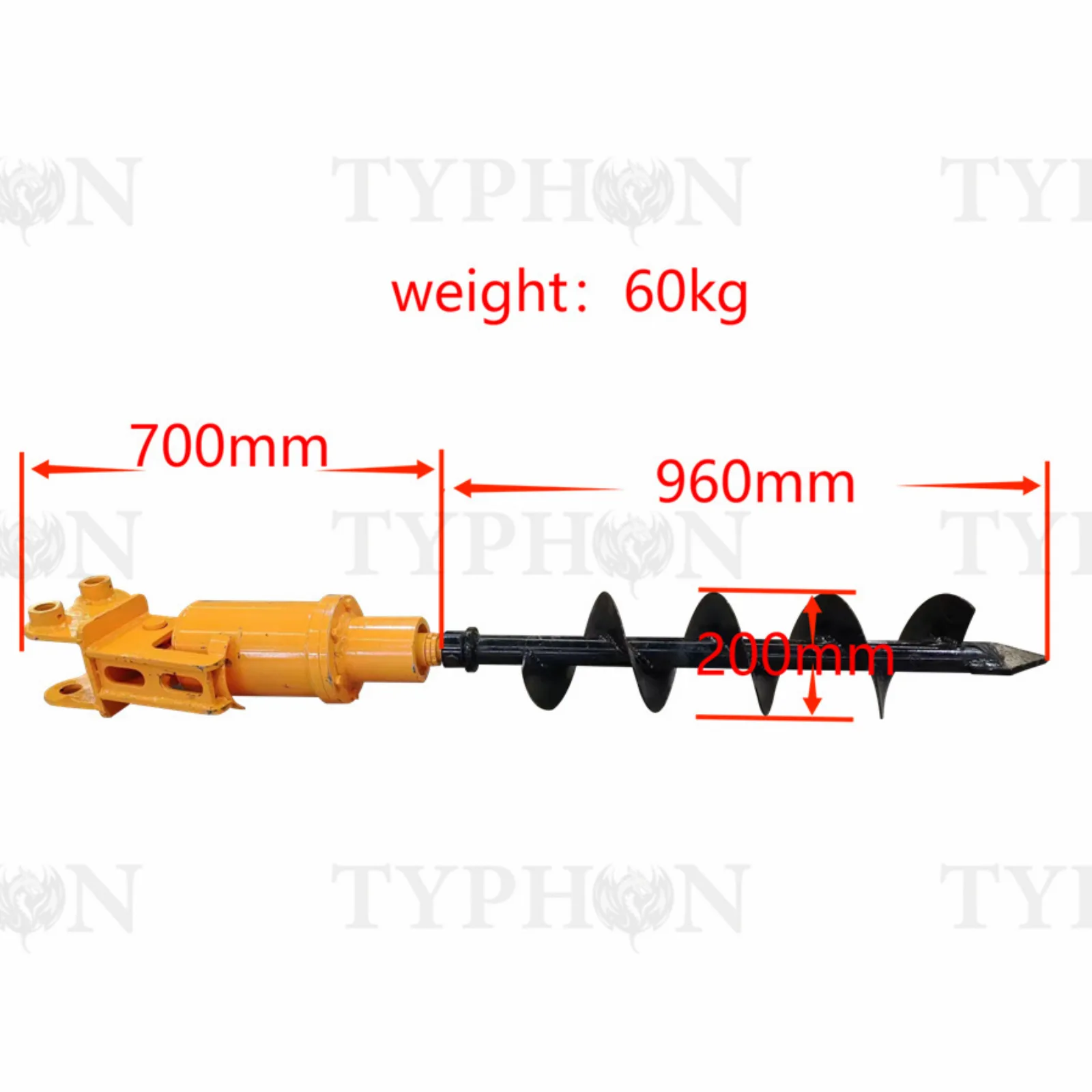 2.5 ton Excavator Attachment Hydraulic Earth Auger Post Hole Digger 8inch Diameter TERROR X2 PRO View 2
