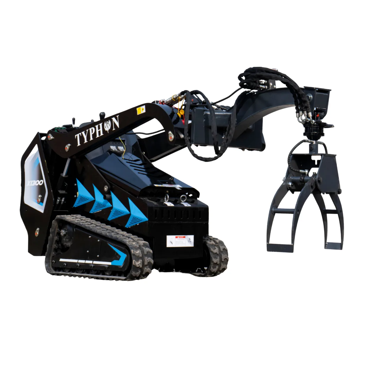 360° Hydraulic Rotary Wood Grabber for TYPHON STOMP X1300 & STOMP 509 Mini Skid Steers View 2