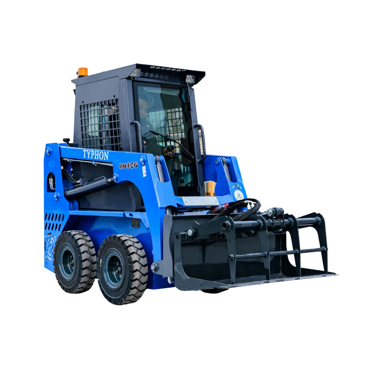 Heavy-Duty Solid Bottom Grapple Bucket for TYPHON STOMP X1300 & STOMP 509 Mini Skid Steers View 2