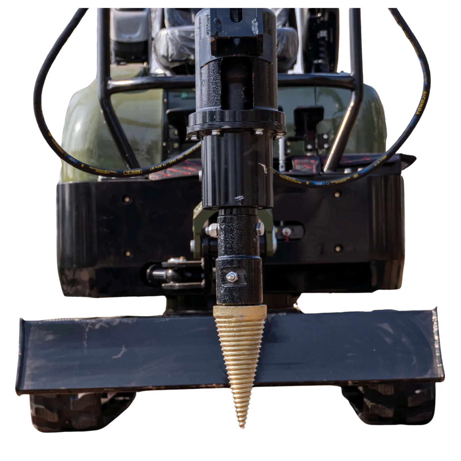 Mini Excavator Hydraulic Wood Splitter Drill Attachment 150mm TYPHON Compatible View 2