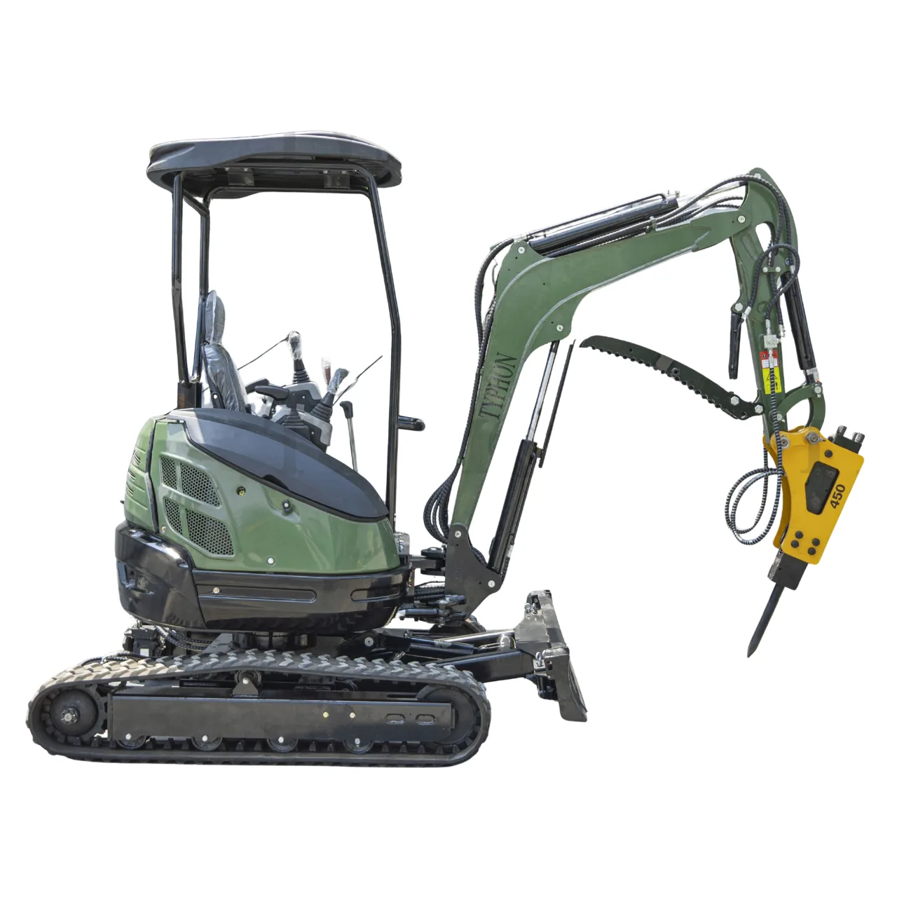 Hydraulic Hammer Attachment Hydraulic Breaker Hammer for TERROR XXV and other 2.1-3 Ton Mini Excavators USA View 3