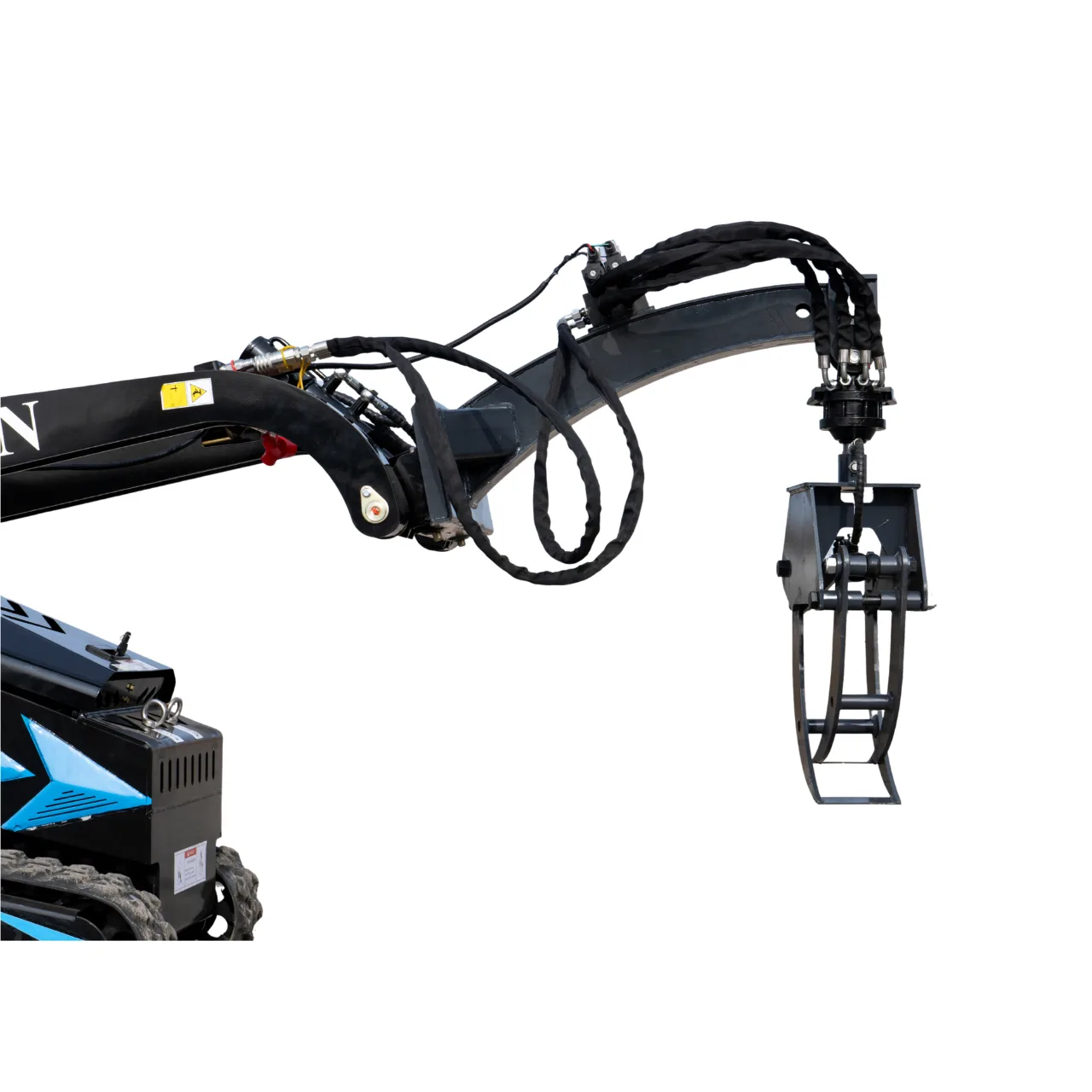 360° Hydraulic Rotary Wood Grabber for TYPHON STOMP X1300 & STOMP 509 Mini Skid Steers View 3