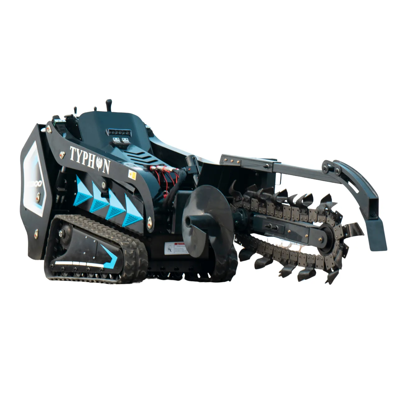 800mm Hydraulic Chain Trencher Attachment for TYPHON STOMP X1300 & STOMP 509 Mini Skid Steers View 3