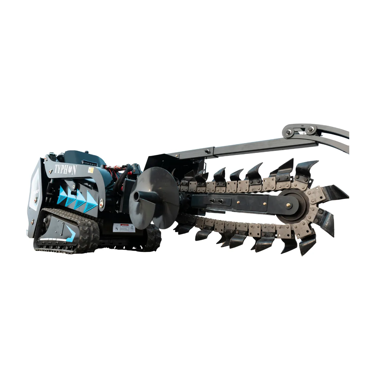 800mm Hydraulic Chain Trencher Attachment for TYPHON STOMP X1300 & STOMP 509 Mini Skid Steers View 4