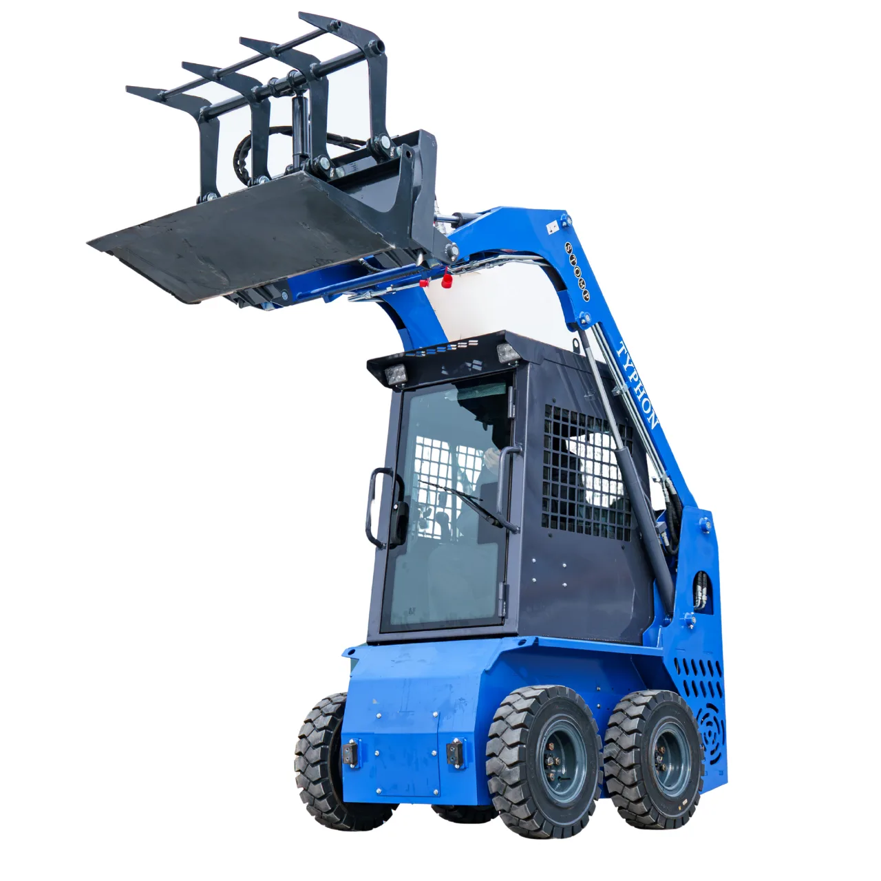 Heavy-Duty Solid Bottom Grapple Bucket for TYPHON STOMP X1300 & STOMP 509 Mini Skid Steers View 4