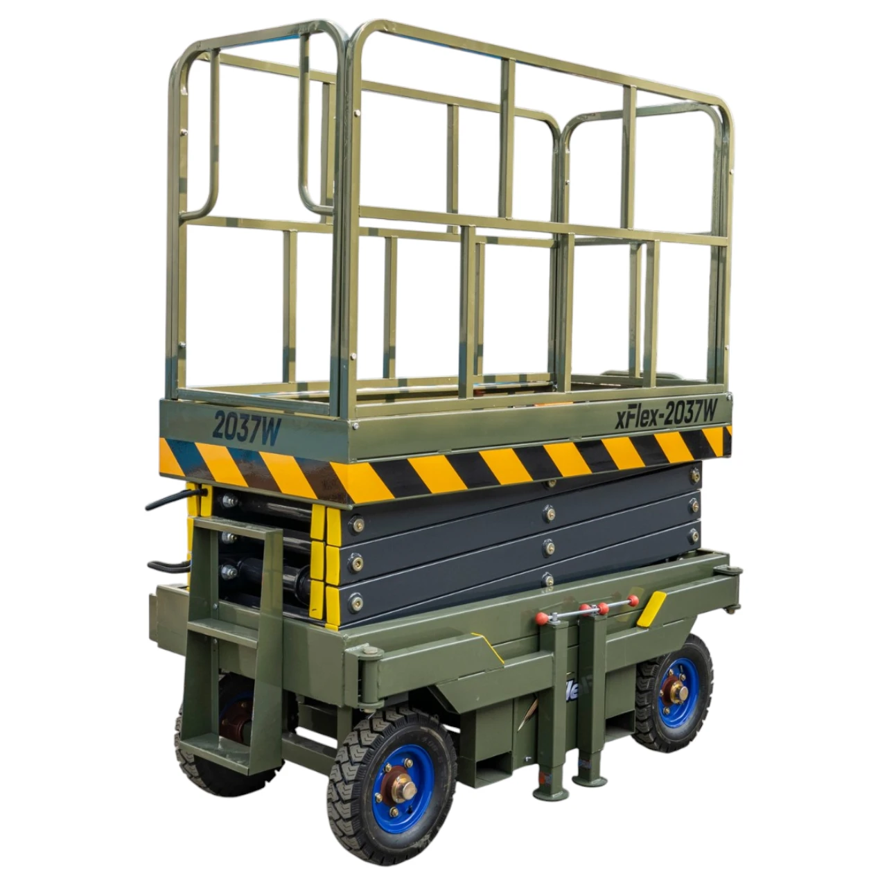 TYPHON xFlex-2037W Walk-Behind Scissor Lift comes with 20ft Working Height and Manual outriggers 1102 lbs load capacity 110V Electric View 4