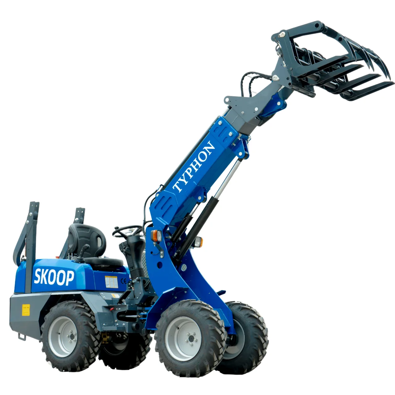 TYPHON Skoop Heavy-Duty Wheel Loader Log Grapple 295 lbs Robust Log & Brush Handler with 6+4 Tine Grip View 5