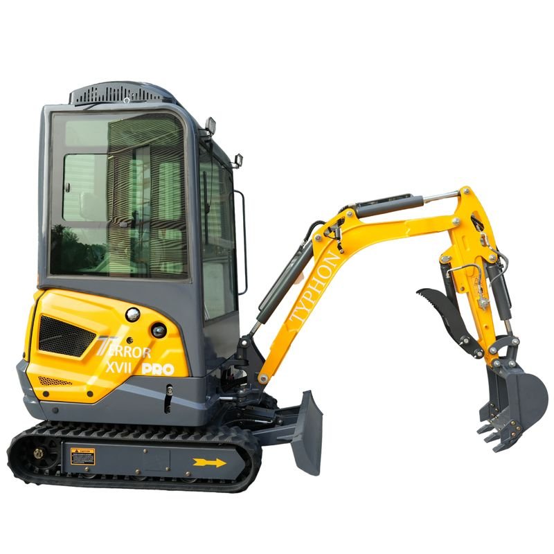 TYPHON TERROR XVII PRO Prestige Edition Mini Excavator 4000LB Kubota D902 Diesel, Enclosed Cab with AC/Heat, Hydraulic Thumb View 2