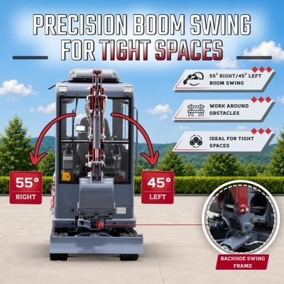 TYPHON TERROR XVII PRO Prestige Edition 4000 lb Enclosed Mini Excavator with Kubota Power & Advanced Hydraulics View 6