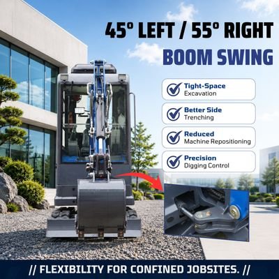 TYPHON TERROR XVII PRO Prestige Edition – Enclosed Mini Excavator with AC, Heater & Ergonomic Comfort View 5
