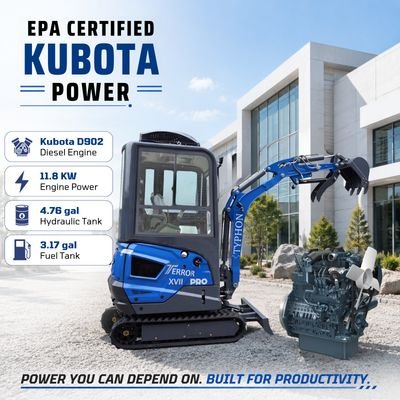 TYPHON TERROR XVII PRO Prestige Edition – Enclosed Mini Excavator with AC, Heater & Ergonomic Comfort View 4