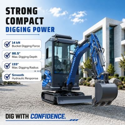 TYPHON TERROR XVII PRO Prestige Edition – Enclosed Mini Excavator with AC, Heater & Ergonomic Comfort View 10