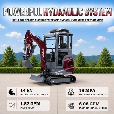TYPHON TERROR XVII PRO Prestige Edition 4000 lb Enclosed Mini Excavator with Kubota Power & Advanced Hydraulics View 7