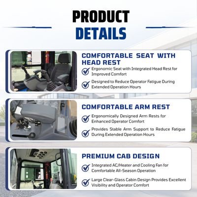 TYPHON TERROR XVII PRO Prestige Edition – Enclosed Mini Excavator with AC, Heater & Ergonomic Comfort View 8