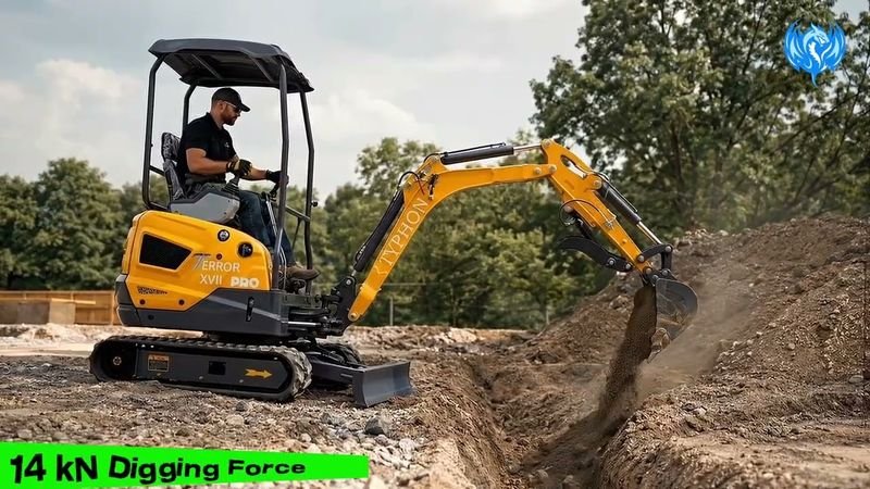 TYPHON TERROR XVII PRO Prestige Edition Mini Excavator 4000LB Kubota D902 Diesel, Enclosed Cab with AC/Heat, Hydraulic Thumb View 28